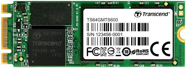 Твердотельный накопитель Transcend 64GB M.2 SSD MTS 600 series (22x60mm) R/W: 560/160, TS64GMTS600