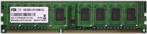 Память DIMM 8 GB,DDR3,PС10600/1333,Foxconn, Foxline, FL1333D3U9-8G