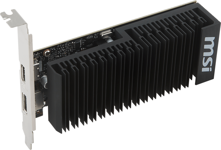 Видеокарта MSI GeForce GT1030, PCI-E 3.0, ядро - 1265 МГц, Boost - 1518 МГц, память - 2048 Мб GDDR5 6008 МГц, 64 бит, HDMI, DisplayPort, Retail