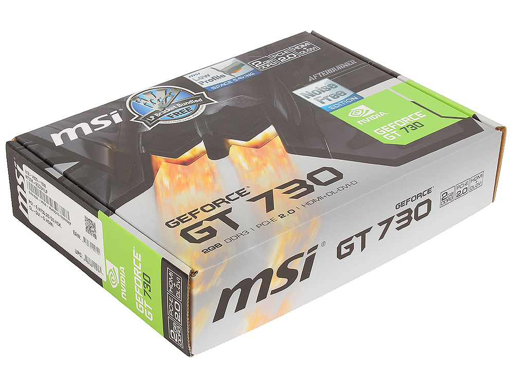 Видеокарта MSI PCI-E N730K-2GD3H/LP nVidia GeForce GT 730 2048Mb 64bit GDDR3 902/1600 DVIx1/HDMIx1/CRTx1/HDCP Ret