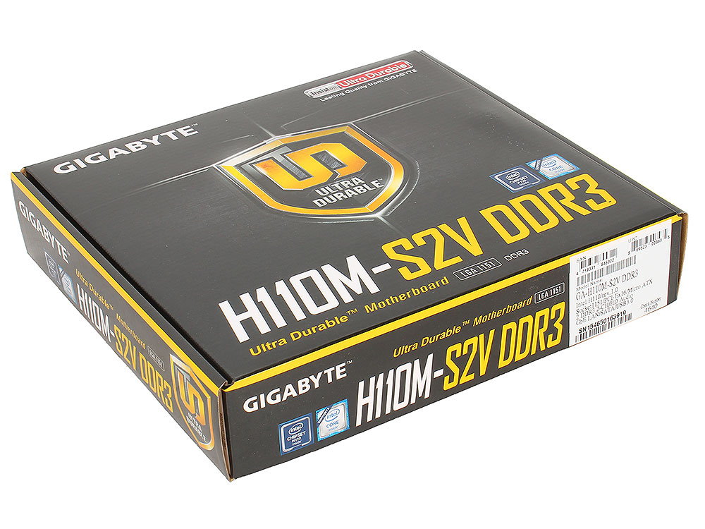 Матплата Gigabyte GA-H110M-S2V DDR3 (Soc-1151 Intel H110 mATX AC`97 8ch(7.1) GbLAN+VGA)