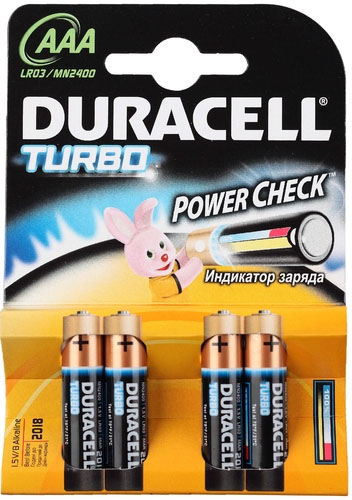 Батарейка,Duracell Turbo LR03 AАA 4 шт, DUR LR03-4BL TURBO
