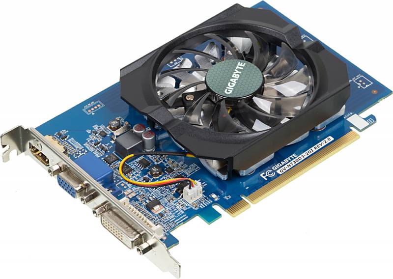 Видеокарта Gigabyte GeForce GT 730 (2048Mb 64bit DDR3 902/1800 DVIx1/HDMIx1/CRTx1/HDCP, PCI-E), GV-N730D3-2GI