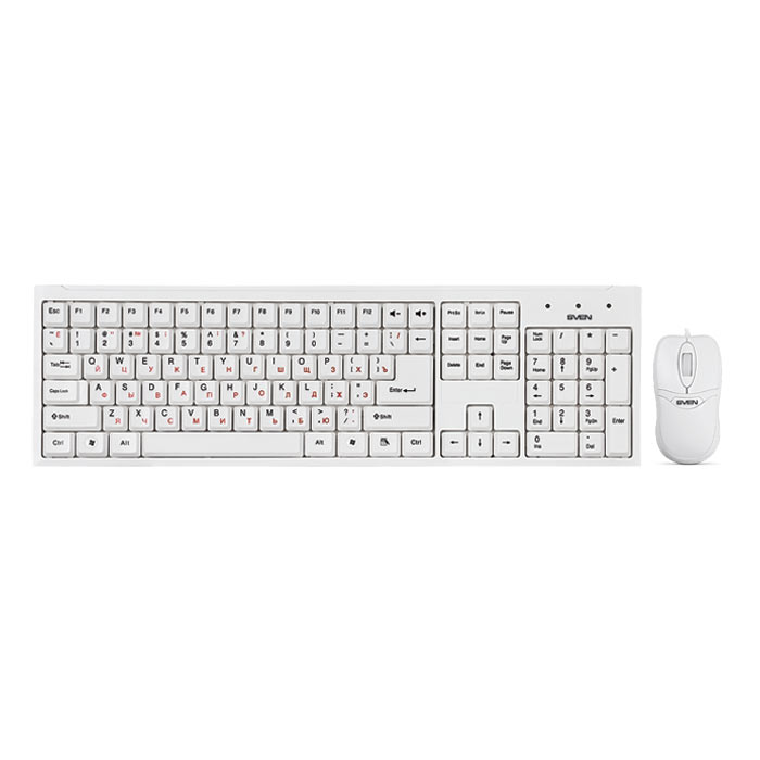 Набор клавиатура+мышь SVEN Standard 310 Combo USB белый, SV-03100310UW