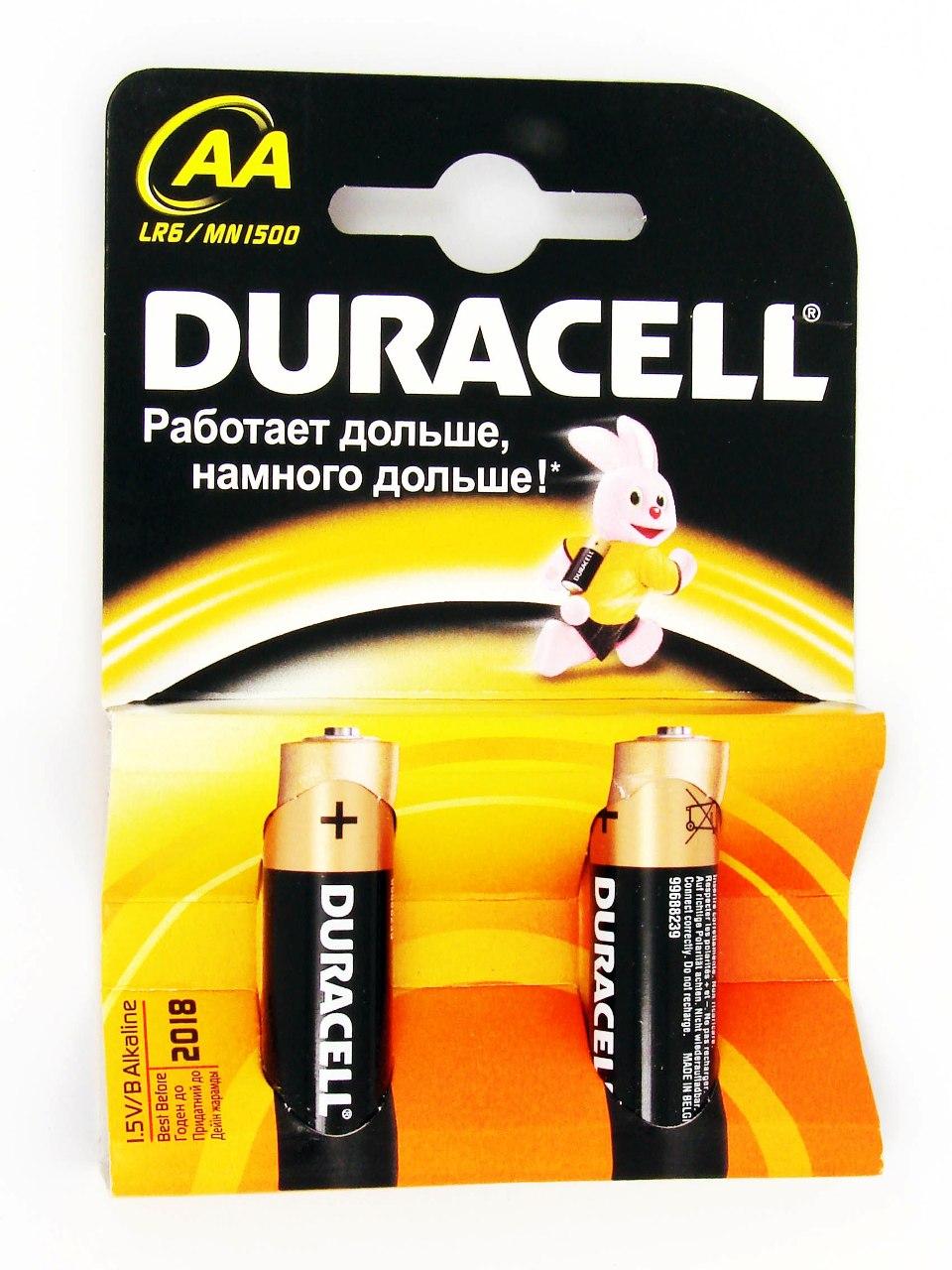 Батарейка,Duracell LR06 AA 2 шт