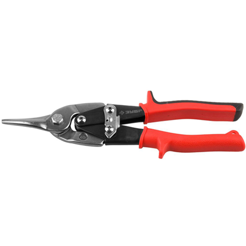 Ножницы ЗУБР "МАСТЕР" по металлу, рычажные, прямые, CR-V, двухкомпонентная ручка, 250мм