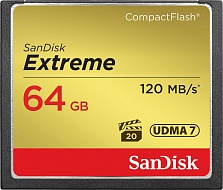 Карта памяти SANDISK  SDCFXSB-064G-G46, 64Gb,  Compact Flash 