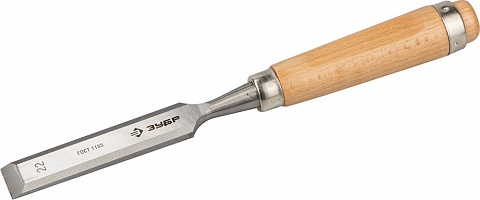 Стамеска-долото ЗУБР "ЭКСПЕРТ" с деревянной ручкой, хромованадиевая, 22мм