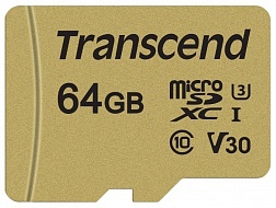 Карта памяти TRANSCEND  TS64GUSD500S,  MicroSDXC,  Class 10 