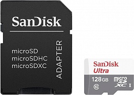 Карта памяти SANDISK  SDSQUNS-128G-GN6TA, 128Gb,  MicroSDXC,  Class 10 