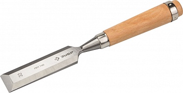 Стамеска-долото ЗУБР "ЭКСПЕРТ" с деревянной ручкой, хромованадиевая, 32мм
