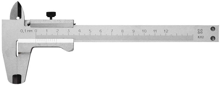 Штангенциркуль металлический тип 1, класс точности 2, 150мм, шаг 0,1мм