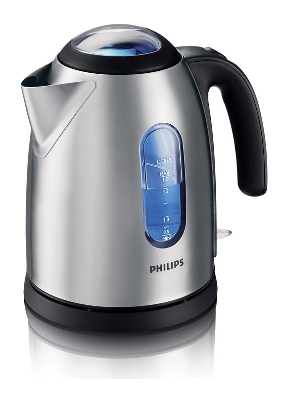 Чайник электрический Philips HD4667 1.7л. 2400Вт серебристый/черный (корпус: нержавеющая сталь)