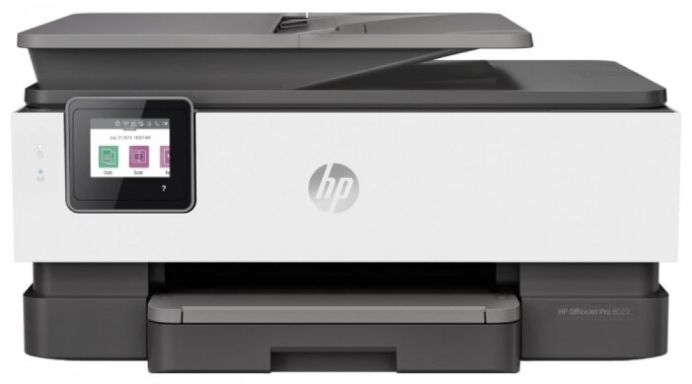 МФУ HP OfficeJet Pro 8023, принтер, сканер, копир, струйная цветная печать, A4, двусторонняя печать, печать фотографий, планшетный/протяжный сканер, Ж