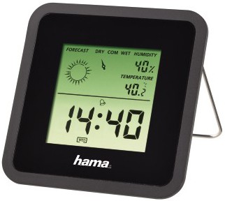 Погодная станция Hama TH50 термометр/гигрометр/часы/прогноз погоды 8х1.2х8см, 00113987