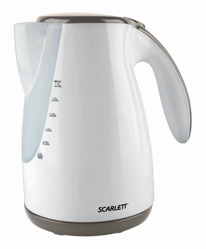 Чайник электрический Scarlett SC-EK18P22 1.7л. 2200Вт белый/коричневый (корпус: пластик)