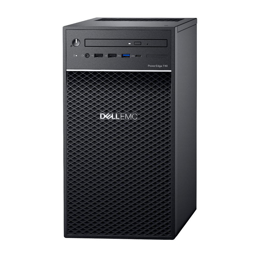 Сервер Dell PowerEdge T40 Tower/ E-2224G 3.5GHz(8Mb)/1x8GbU2D(2666)/ On-board SATA RAID/ 1x1Tb SATA Entry 7.2k LFF/ UpTo3LFF cable HDD(need 575-BBWY)/