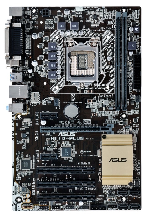 Матплата Asus H110-PLUS (1151 Intel H110 2xDDR4 ATX AC`97 8ch(7.1) GbLAN+VGA+DVI)