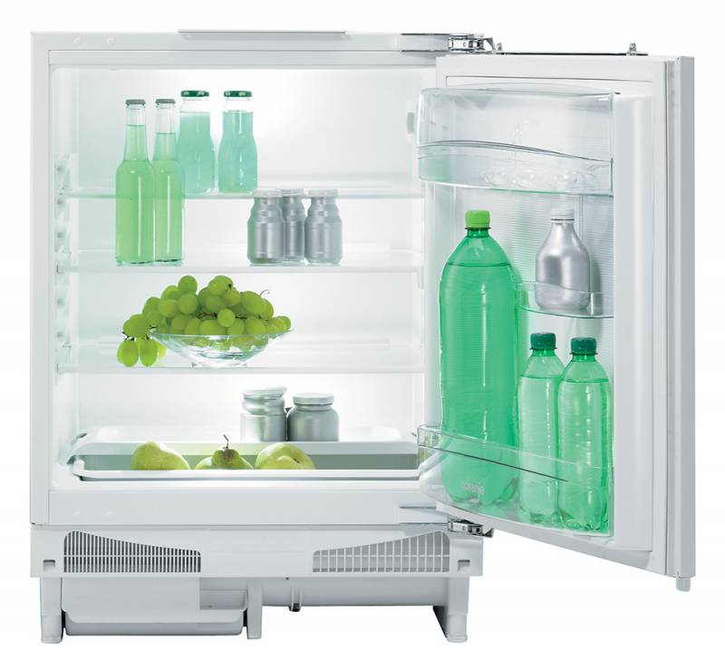 Встраиваемый холодильник GORENJE/ 82x59.6x54.5, 143 л, однокамерный холодильник,без морозилки, монтаж под столешницу, RIU6091AW