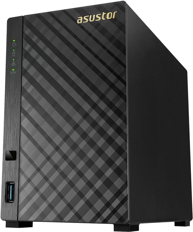 Система хранения данных ASUSTOR AS1002T (2-bay NAS, Marvell ARMADA-385 Dual Core, 512MB DDR3, GbE x1, USB 3.0, WoL), 90IX00L1-BW3S10