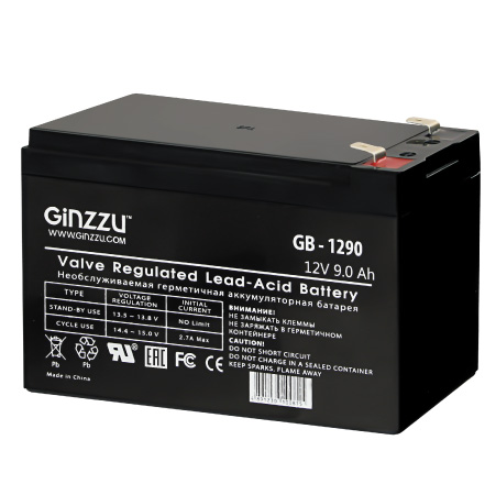 Аккумуляторная батарея Ginzzu GB-1290, ( 12V, 9.0Ah )