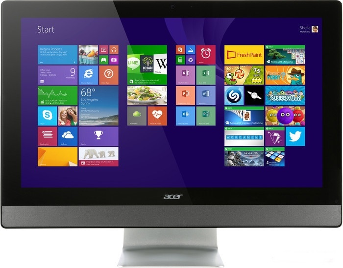 Моноблок Acer OneTwo S3380 (19.5" HD+ Cel J1900/4Gb/500Gb/HDG/DVDRW/CR/Win 8.1 64/GbitEth/WiFi/BT/клавиатура/мышь/Cam 1600x900), DQ.U91ER.001