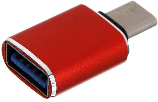 Переходник Greenconnect USB Type C на USB 3.0, M/AF, красный, GCR-52298, GCR-52298