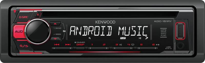 Автомагнитола CD Kenwood KDC-151RY 1DIN 4x50Вт
