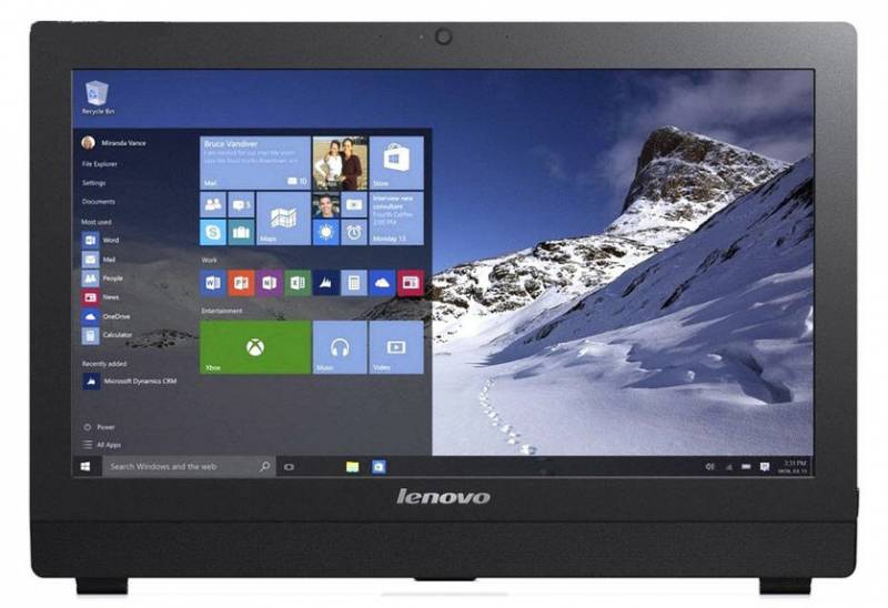 Моноблок Lenovo S200z 19.5" HD+ P J3710/4Gb/1Tb 7.2k/DVDRW/Windows 10/клавиатура/мышь/Cam/черный 1600x900
