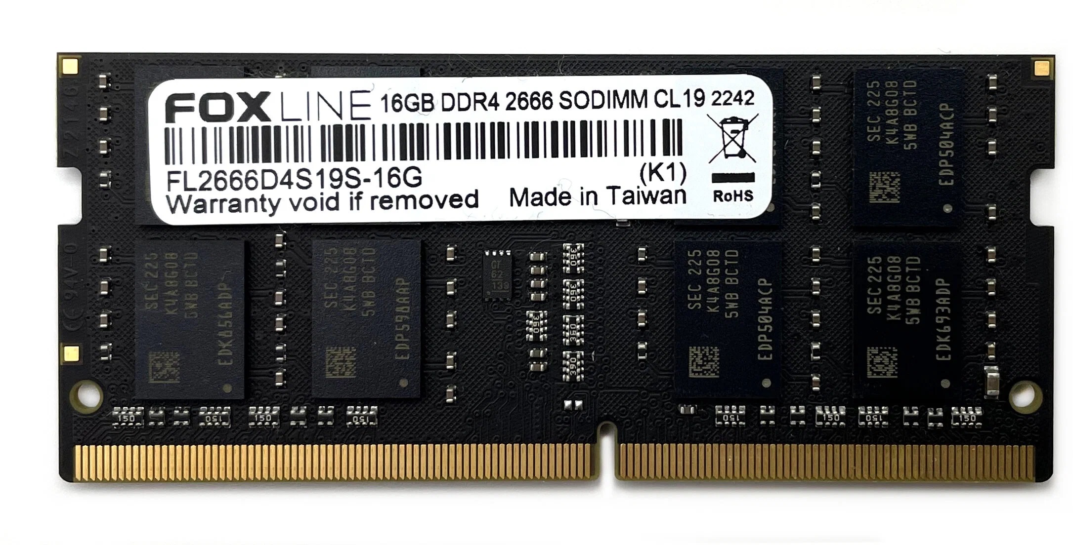 Память оперативная Foxline SODIMM 4GB 3200 DDR4 CL22 (512*8), FL3200D4S22-4G