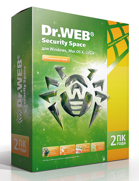 Софт,Антивирус Dr. Web Security Space, (подписка на 24 мес., лицензия на 2 ПК)