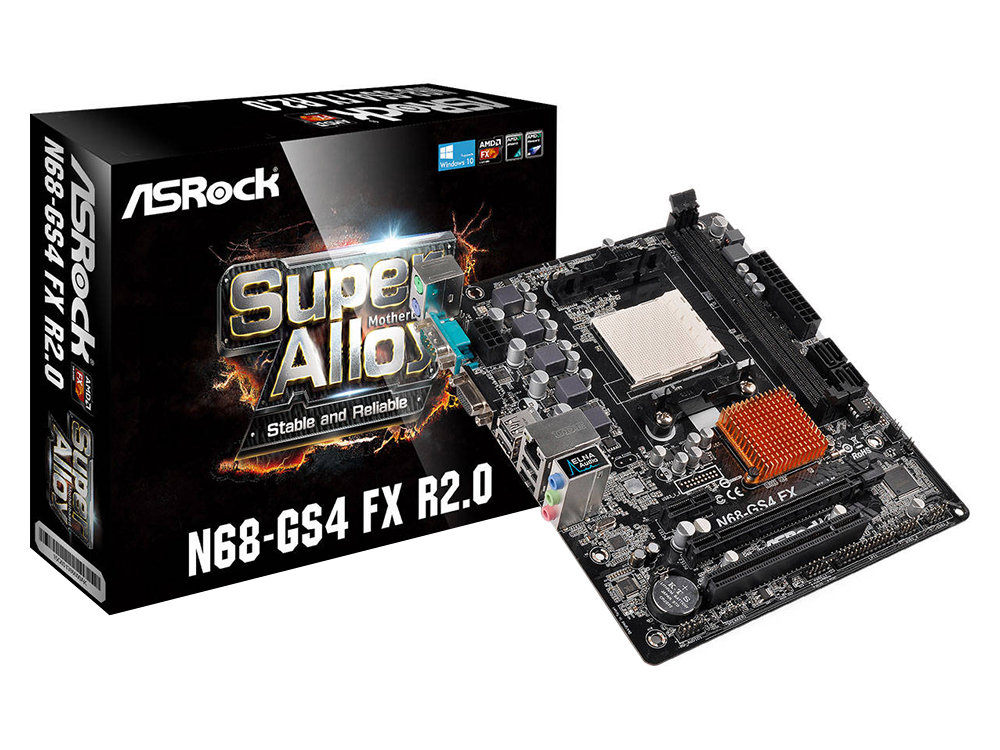Материнская плата Asrock N68-GS4 FX R2.0 Soc-AM3+ nVidia GeForce 7025 2xDDR3 mATX AC`97 8ch(7.1) GbLAN RAID+VGA