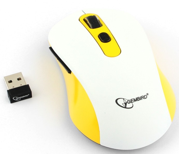 Мышь,Gembird MUSW-221-Y ,White/Yellow