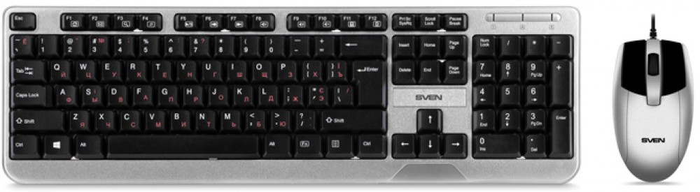 Клавиатура,SVEN KB-S330C, белый (набор клавиатура+мышь), SV-017217