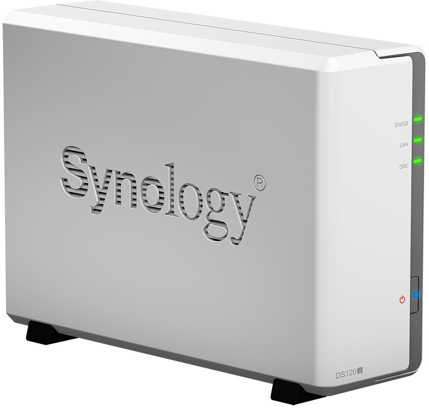 Сетевое хранилище Synology DS120j DC 800MhzCPU/512Mb/upto 1HDDs/SATA(3,5'')/2xUSB2.0/1GigEth/iSCSI/2xIPcam(upto 5)/1xPS/2YW repl DS119J