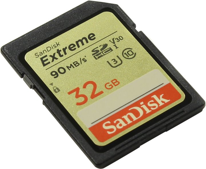 Флеш карта SD 32GB SanDisk SDHC Class 10 UHS-I U3 Extreme 90Mb/s