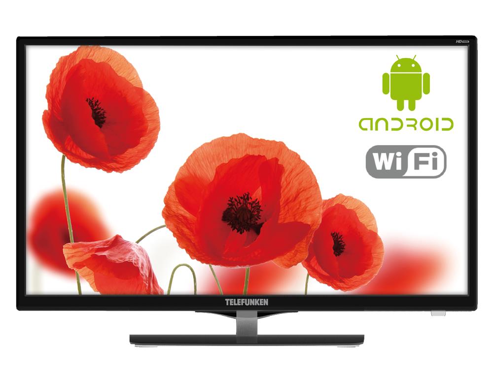Телевизор Telefunken TF-LED24S39T2S, 720p HD, диагональ 23.6" (60 см), Smart TV (Android), Wi-Fi, HDMI, USB, DVB-T2