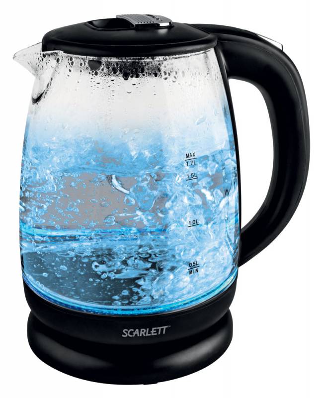Чайник электрический Scarlett SC-EK27G09 1.7л. 2200Вт черный (корпус: стекло)