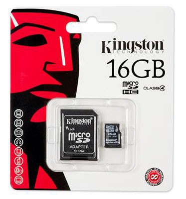 Память Micro Secure Digital Card ,16 GB, (Micro SD), Kingston, SDC4/16GB