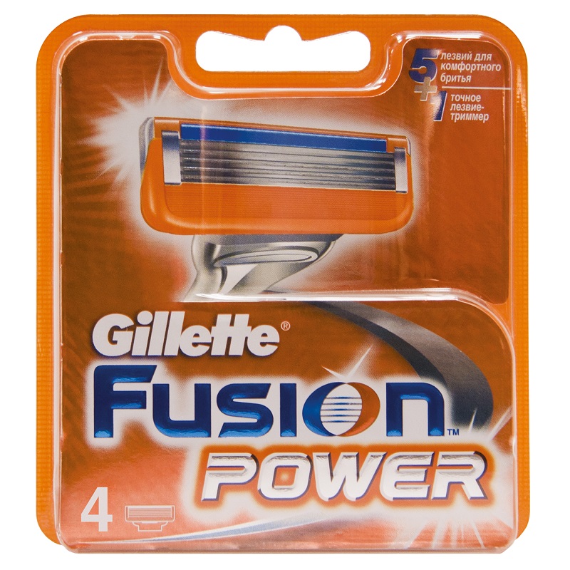Сменная кассета Gillette Fusion Power для бритв (упак.:4шт)