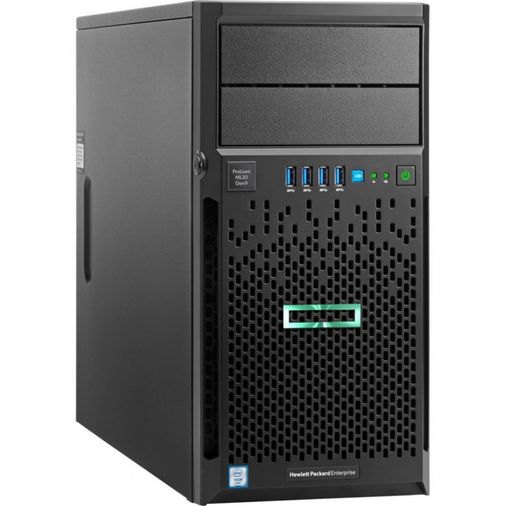 Сервер HP ProLiant ML30 Gen9 E3-1220v6 Hot Plug Tower(4U)/Xeon4C 3.0GHz(8MB)/2x8GB 1UD_2400/H240(ZM/RAID 0/1/10/5)/2x1TB(4)LFF/noDVD/iLOstd(no port)/1