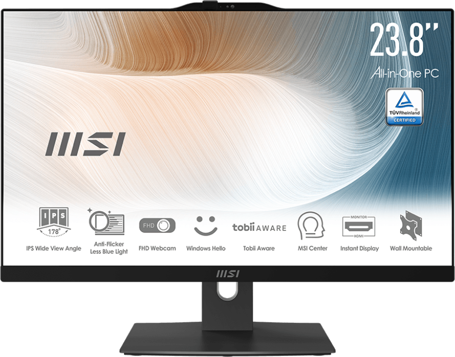 Моноблок MSI Modern AM242TP   23.8"(1920x1080 (матовый))/Touch/Intel Core i5 1240P(1.7Ghz)/8192Mb/512PCISSDGb/noDVD/Int:Intel Iris Xe Graphics/Cam/BT