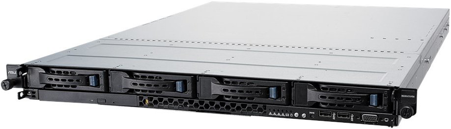 Серверная платформа ASUS RS300-E10-RS4, 1U, LGA1151, Intel C242, 4 x DDR4, 8 x 2.5"/3.5" SATA, 4xGigabit Ethernet (1000 Мбит/с), DVD-RW, 450 Вт