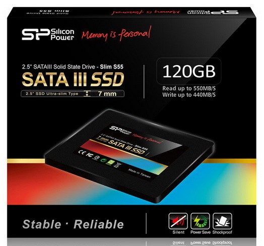 Жесткий диск SSD,120 GB,Silicon Power S55 SATA-III, 2.5", SP120GBSS3S55S25