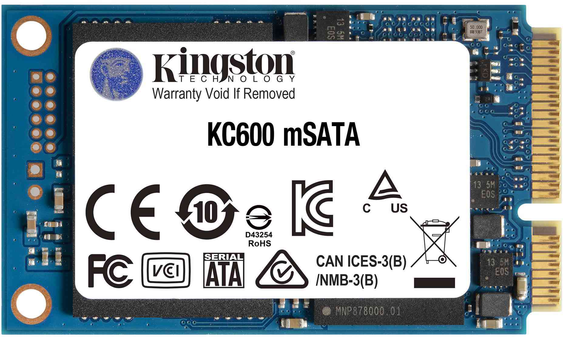 Твердотельный накопитель Kingston SKC600 256GB 3D TLC, mSATA, R/W 550/500MB/s, 150TBW, SKC600MS/256G