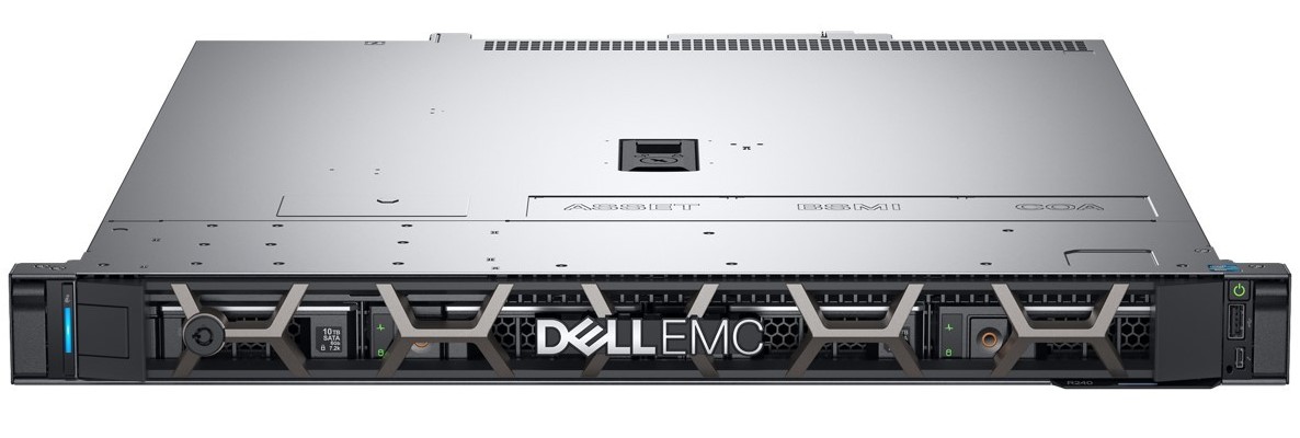 Сервер DELL PowerEdge R240 1U/ 4LFF/ E-2174G (3.80GHz, 8M, 4C, 71W)/ noMemory/ PERC H330 FH/ DVD/ noHDD Hot Plug/ 2xGE LOM/ iDRAC9 Exp/ 250W/ Bezel/ R