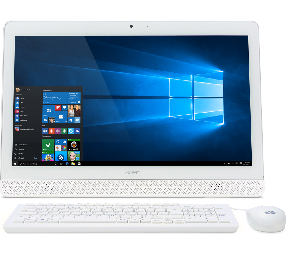 Моноблок Acer Aspire Z1-612 19.5" HD+ P N3710/4Gb/1Tb/HDG/DVDRW/Free DOS/WiFi/BT/клавиатура/мышь/белый 1600x900