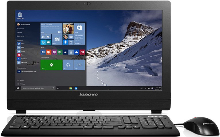 Моноблок Lenovo S200z 19.5" HD+ P J3710/4Gb/1Tb 7.2k/Windows 10 Home Single Language 64/клавиатура/мышь/Cam/черный 1600x900