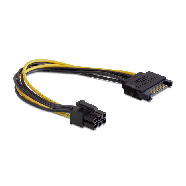 Разветвитель, питания видеокарты SATA->PCI-Express 6pin