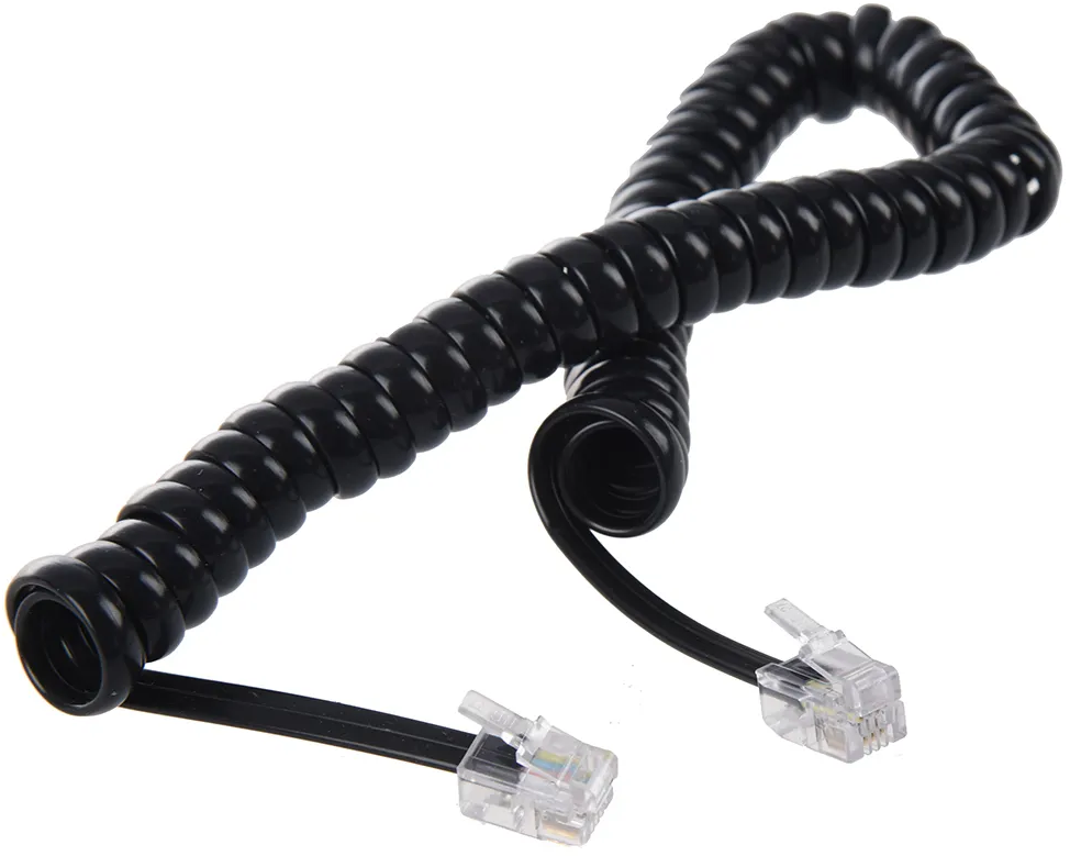 Телефонный шнур Greenconnect GCR-50963 витой для трубки  1.0m, RJ9 4P4C (джек) черный, GCR-50963